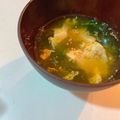hinamama❁'s cooksnap of when they made やさしい味♡豆腐とワカメのたまごスープ.