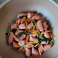 紅茶とチーズケーキ's cooksnap of when they made ウィンナーとほうれん草の粒マスタード炒め.