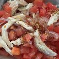 葉月優希's cooksnap of when they made トマトとチキンのまぜるだけ中華風サラダ.