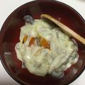 ゆ〜ぴゆ〜ぴ's cooksnap of when they made かぼちゃのひき肉クリームがけ.
