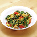 クックDAD's cooksnap of when they made ほうれん草とﾄﾏﾄの柚子ﾎﾟﾝ卵炒め.