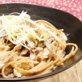 もすろー's cooksnap of when they made 豚肉とごぼうの柚子コショウクリームパスタ.