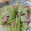 はにゅーだ's cooksnap of when they made ハヤトウリとベーコンのニンニク炒め.