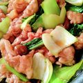 pyonpoco's cooksnap of when they made チンゲン菜と豚肉としめじのオイスター炒め.