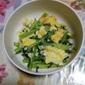 くネコまろす's cooksnap of when they made 大根菜と卵のガーリックバター醤油炒め☆.