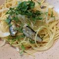 ばたみそーぱん☆'s cooksnap of when they made オイルサーディンのレモン醤油パスタ.