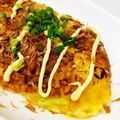 ☆みちよちゃん☆'s cooksnap of when they made 一人ランチに♪納豆ご飯のお好み焼き.