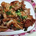 nyangomama's cooksnap of when they made 鶏もも肉のわさび醤油炒め.