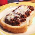 クック5E2Q86☆'s cooksnap of when they made 余ったミートソースdeチーズトースト.
