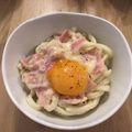 みーたん（╹◡╹）'s cooksnap of when they made レンチンで鍋いらず！カルボナーラ風うどん.