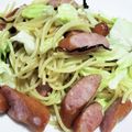 こてみぃ's cooksnap of when they made 塩こんぶとキャベツとウインナーのパスタ.