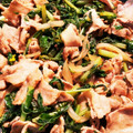 DHA's cooksnap of when they made 大根葉と豚肉のさっぱり炒め.
