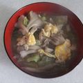 きらり流れ星's cooksnap of when they made にら •卵•舞茸のお味噌汁.