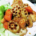 ずっこけ123's cooksnap of when they made 皮付き蓮根のサックリ南蛮漬け.