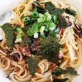 クックCNZGFQ☆'s cooksnap of when they made ランチに♪　茸と塩昆布の梅マヨパスタ.