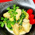 serafin's cooksnap of when they made 牡蠣とほうれん草の豆乳チャウダーパスタ.