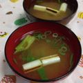 赤い電話's cooksnap of when they made 焼きネギの味噌汁.