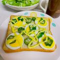 へい♡ゆー♡'s cooksnap of when they made ゆで卵とオクラのマヨネーズトースト.