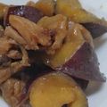 kyootan's cooksnap of when they made さつまいも♡とりもも肉で甘辛煮♡.
