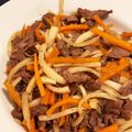 だんご三兄弟のママ☆'s cooksnap of when they made 大根・人参・牛肉の細切り炒め.