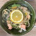 choozi's cooksnap of when they made サーモンのみそ豆乳クリームパスタ.