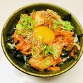 azbjbn's cooksnap of when they made ☆本技キムチのスタミナ卵かけご飯☆.
