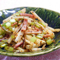 もすろー's cooksnap of when they made 簡単節約つまみにも大根の皮のベーコン炒め.
