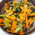 つー。＠たらこすぱ's cooksnap of when they made 簡単！シンプル小松菜と油揚げのごま油炒め.