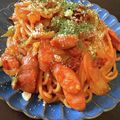 くぅちゃんるなくん's cooksnap of when they made お手軽ピリ辛ナポリタン.