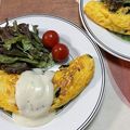 ヌーシ's cooksnap of when they made ほうれん草とベーコンのクリームオムレツ.