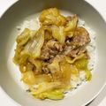 sato3★'s cooksnap of when they made キャベツと豚肉の甘辛丼.