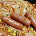 cyobindish's cooksnap of when they made トマト鍋にそのままINのワンポットパスタ.