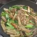 jagao's cooksnap of when they made きんぴら～小松菜、蒟蒻、竹輪～.