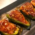 saracocoro's cooksnap of when they made ＊ピーマンの肉詰めのみそ照り焼き＊.