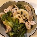 米の華's cooksnap of when they made 豚こま肉とブロッコリーと蓮根の甘酢炒め☻.