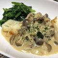 chocoraママ's cooksnap of when they made たら♪きのこクリームソースがけ♪.