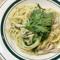 37eeee's cooksnap of when they made 春菊(小松菜)&アンチョビのパスタ.