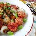 Newチヨコっと♪'s cooksnap of when they made キャラ弁お弁当に☆飾り切ウインナーのバラ.