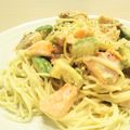 イエローバード's cooksnap of when they made サーモンとアボカドのクリームスパゲティ♡.
