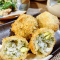 シルバニア's cooksnap of when they made はんぺんとカニカマと枝豆の青海苔フライ.