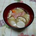 レオミウ's cooksnap of when they made 里芋とかぶのベーコン入りお味噌汁☆.