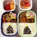 Chaaa_room's cooksnap of when they made キャラ弁★海苔でクリスマスツリー.