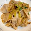 やよい・M's cooksnap of when they made 余ったしゃぶしゃぶ用豚バラ肉で長ネギ炒め.