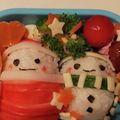 こよんた's cooksnap of when they made 俵おむすびサンタさんクリスマスのお弁当♪.