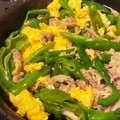 ema0914's cooksnap of when they made 豚肉ピーマン卵エリンギの簡単中華炒め★.