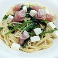 クック40IE82☆'s cooksnap of when they made ほうれん草と生ハムとクリームチーズパスタ.