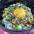 クック40IE82☆'s cooksnap of when they made NTKG 崩し納豆豆腐丼！卵かけご飯！.