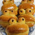 かっきーあゆも's cooksnap of when they made かえるの抹茶＆甘納豆☆パン.