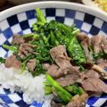 クックPPPJZE☆'s cooksnap of when they made 春菊と牛肉のシンプル炒め♪.