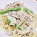 えり｡˚✩'s cooksnap of when they made 鶏ひき肉とブロッコリーのクリームパスタ.